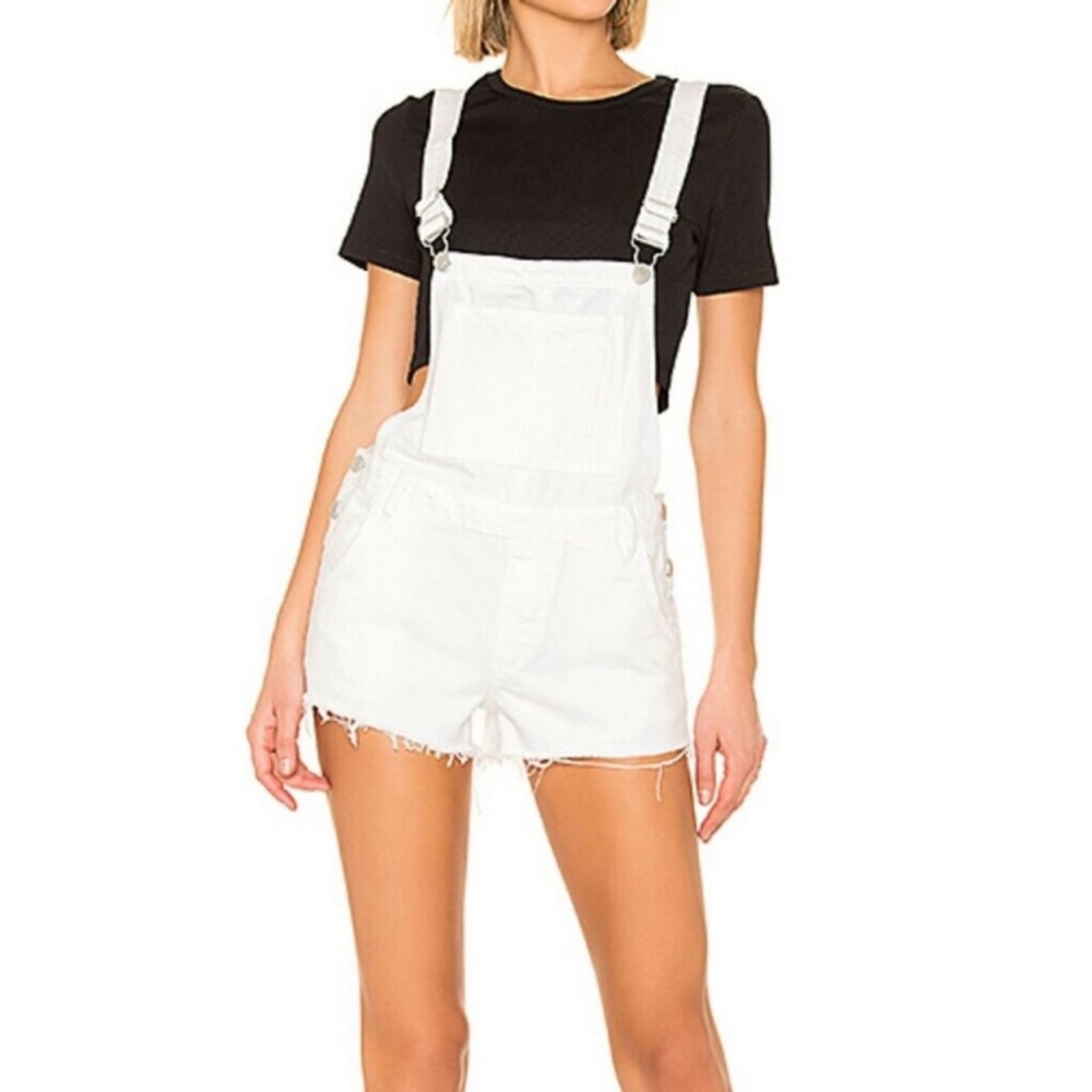 BlankNYC White Denim Overall Shorts